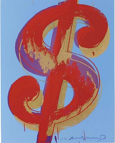  Andy Warhol (American, 1928–1987) Title: $ (1) Medium: Prints and Multiples Edition: 60, 10 AP, 3 PP, 15 TP Size: 19.75 x 15.62 in. (50.2 x 39.7 cm.)
